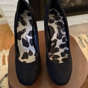 NEW Jessica Simpson Black Suede Platform Pumps
